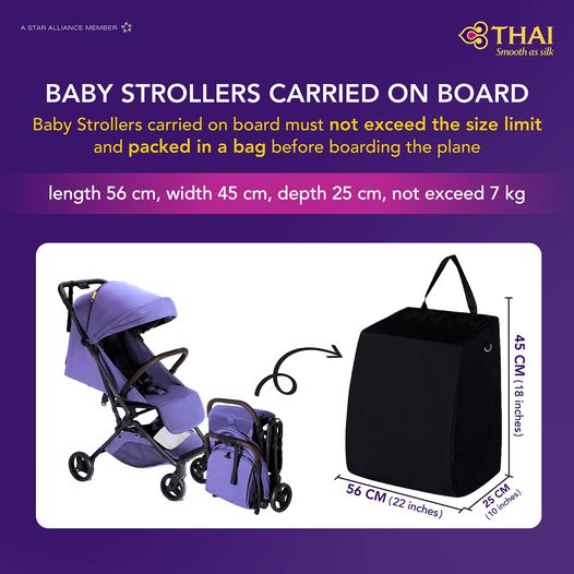 Cách để mang xe đẩy em bé lên máy bay hãng Thai Airways